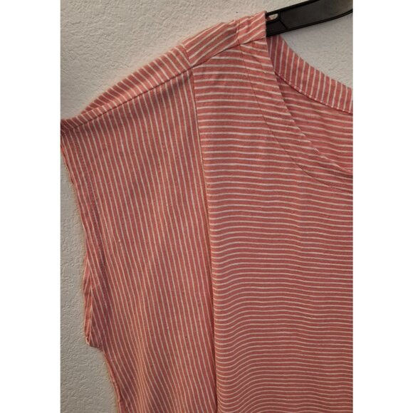 Lands' End Pink Striped Oversize 100% Cotton Boxy Top 2X EUC - Picture 4 of 7